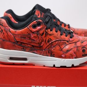 Air Max 1 Ultra Shang Hai Red Floral Roses sz 6